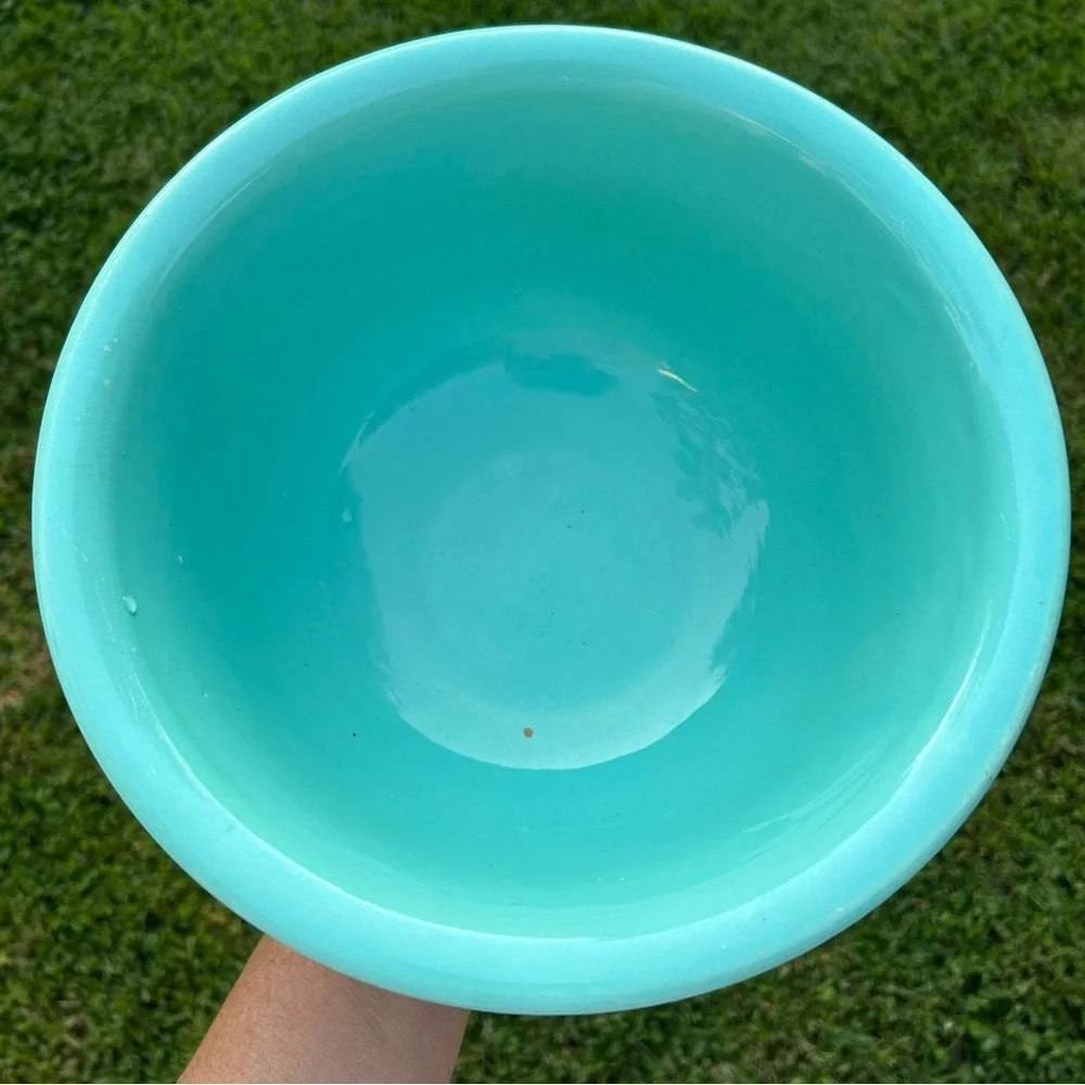 Vintage Bauer Ringware Bowl 2.5 Qt Teal Jade | 40s Vintage Retro Kitchen Mixing